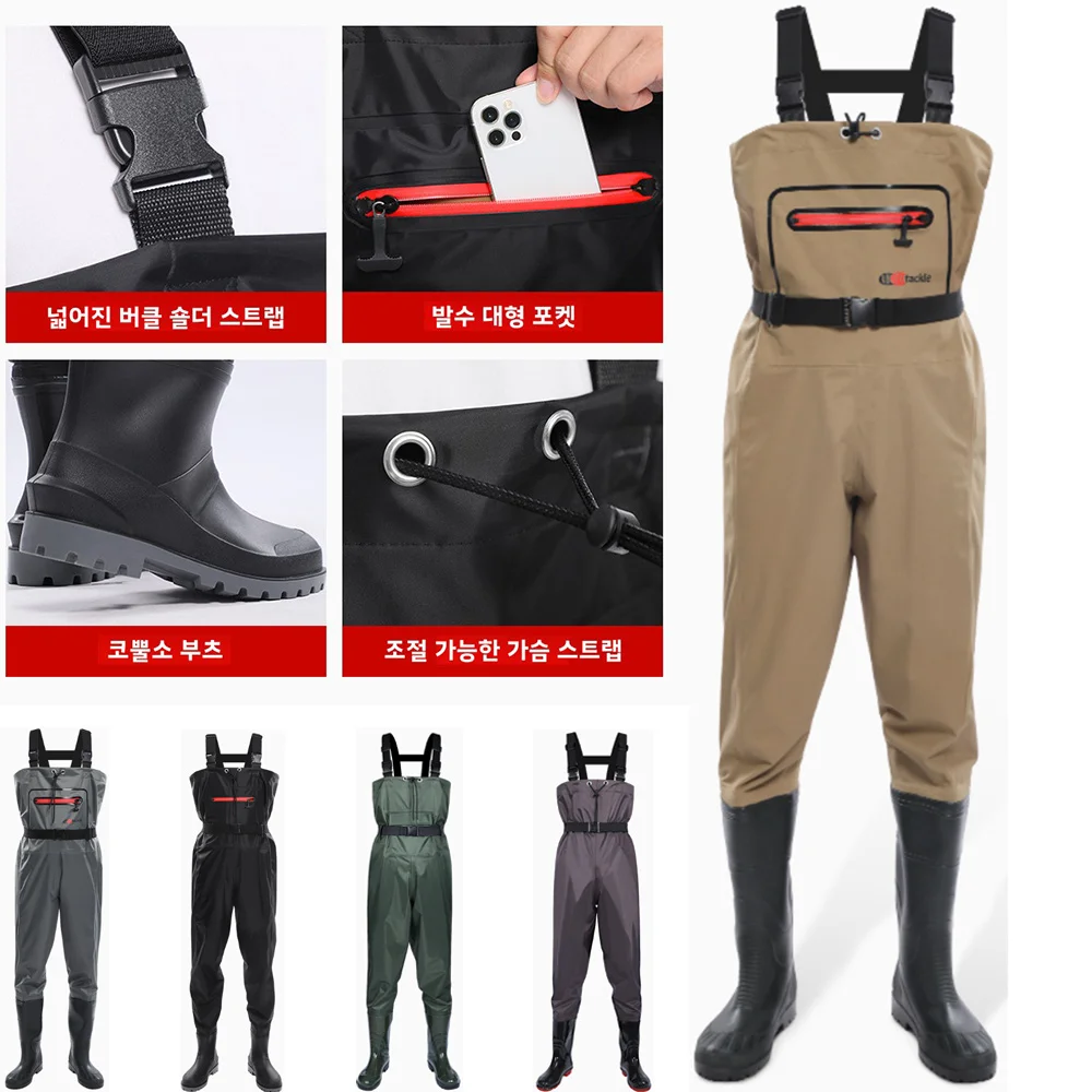 กันน้ํา Waders หน้าอกกับกางเกง - Fishing Pants Waterproof บทวิจารณ์และราคา
