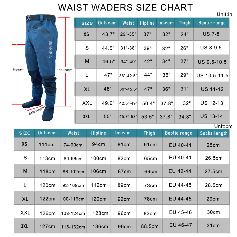 กันน้ำฝนตกปลาชุดฉนวนเอว Wader  - Fishing Waders บทวิจารณ์และราคา
