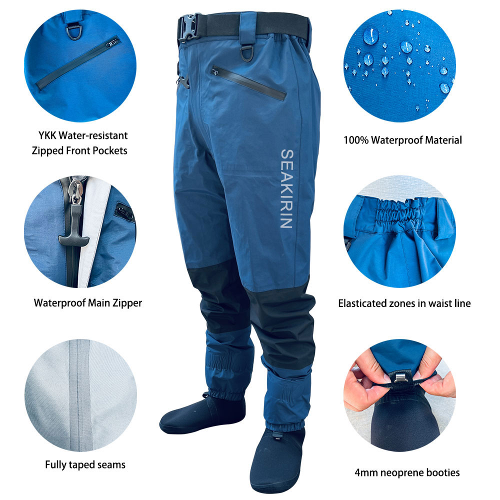 กันน้ำฝนตกปลาชุดฉนวนเอว Wader  - Fishing Waders บทวิจารณ์และราคา